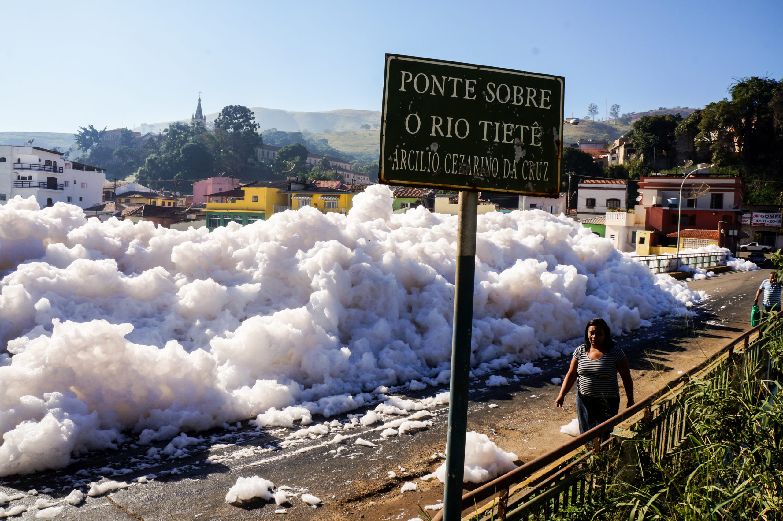 Water pollution Tiete River, Brazil