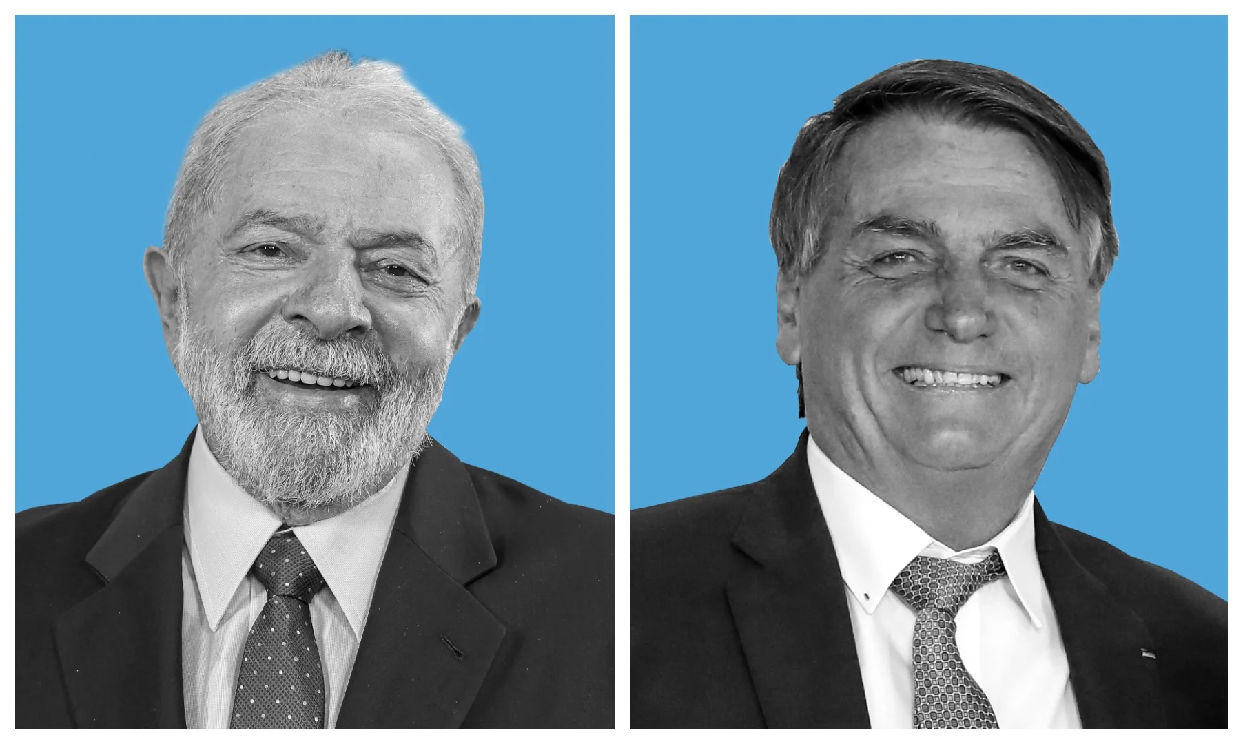 Former Brazilian President Luiz Inacio Lula da Silva (left) and Brazilian President Jair Bolsonaro.