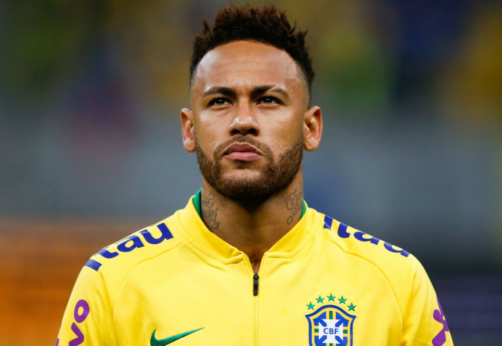 Neymar in a Brazil national team jersey