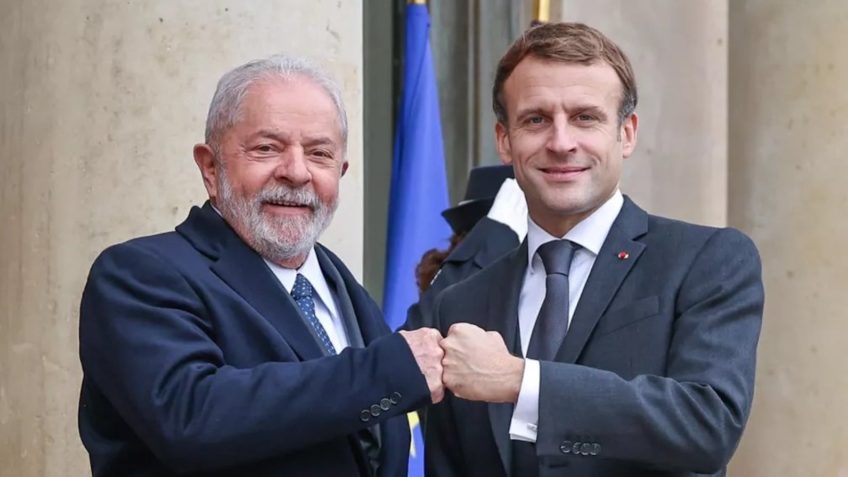 Luiz Lula da Silva and Emmanuel Macron (Photo internet reproduction)