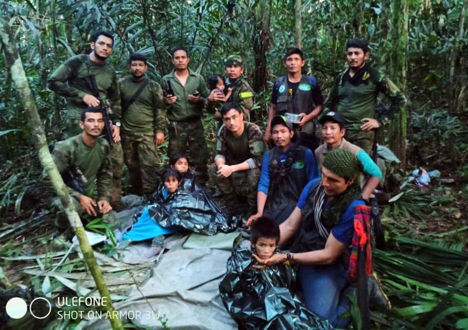 Four siblings survive 40-Day ordeal in the jungle following plane crash in Colombia. (Photo Internet reproduction)