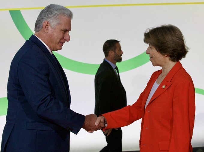Cuban President Miguel Díaz-Canel was received by French Foreign Minister Catherine Colonna. (Photo Internet reproduction)