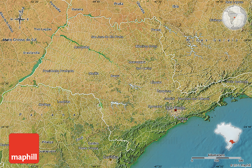 Satellite map of Sao Paulo. (Photo Internet reproduction)
