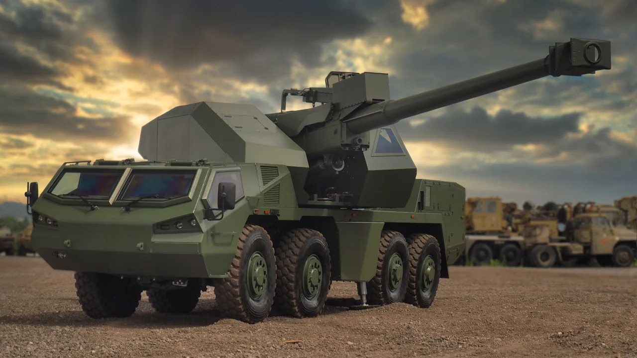 A 155mm self-propelled howitzer