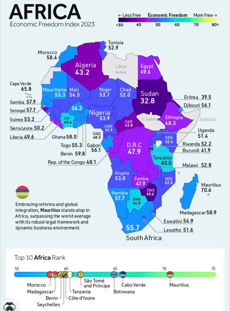 The Highs and Lows of Economic Freedom in Africa. (Photo Internet reproduction)