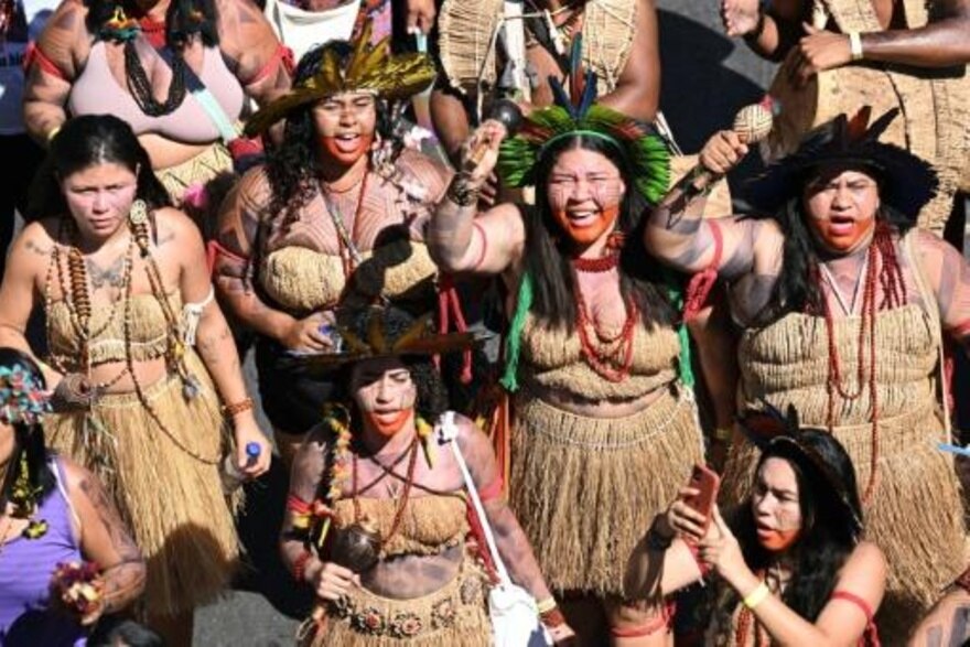 Indigenous Women March in Brazil for Land Rights. (Photo Internet reproduction)
