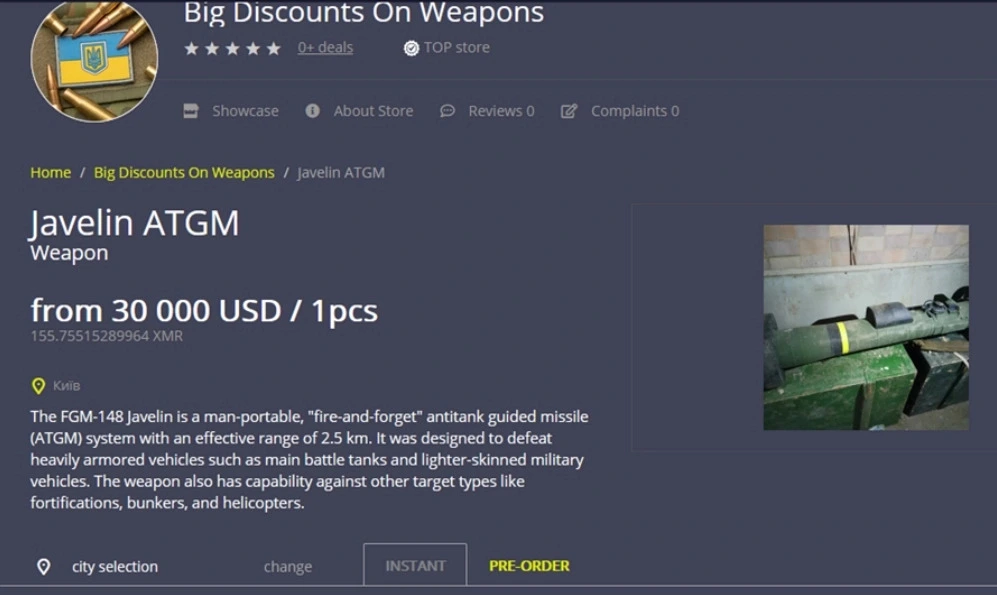 Russia Claims Black Market Risks from Ukraine Weapons. (Photo Internet reproduction)