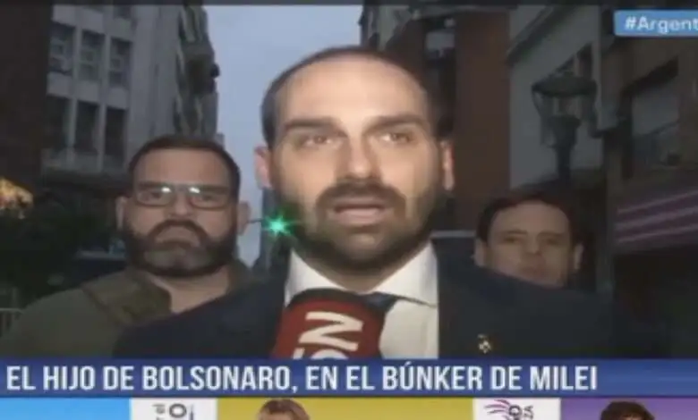 Eduardo Bolsonaro's Interview Cut Off on Argentine TV Channel. (Photo Internet reproduction)