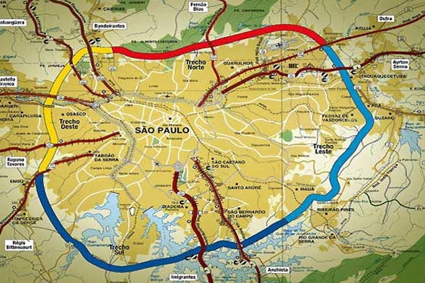 Reviving the North Ring Road: São Paulo’s New Route to the Airport - North Ring is depicted in red. (Photo Internet reproduction)