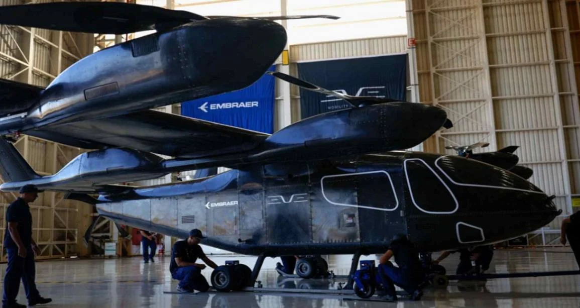 Embraer's Eve Unveils Full-Scale Flying Taxi Prototype. (Photo Internet reproduction)