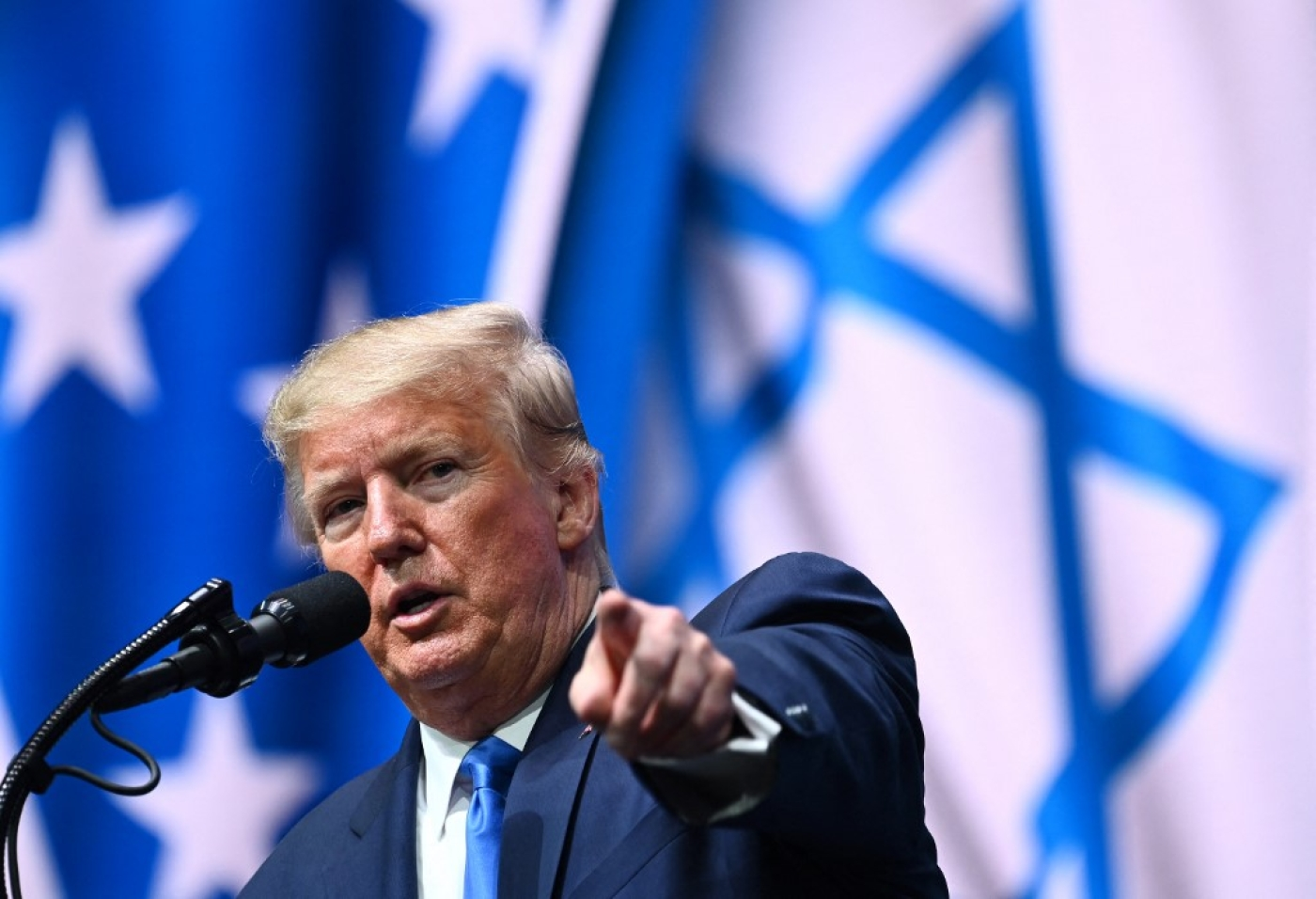 Trump_Israel flag_AFP