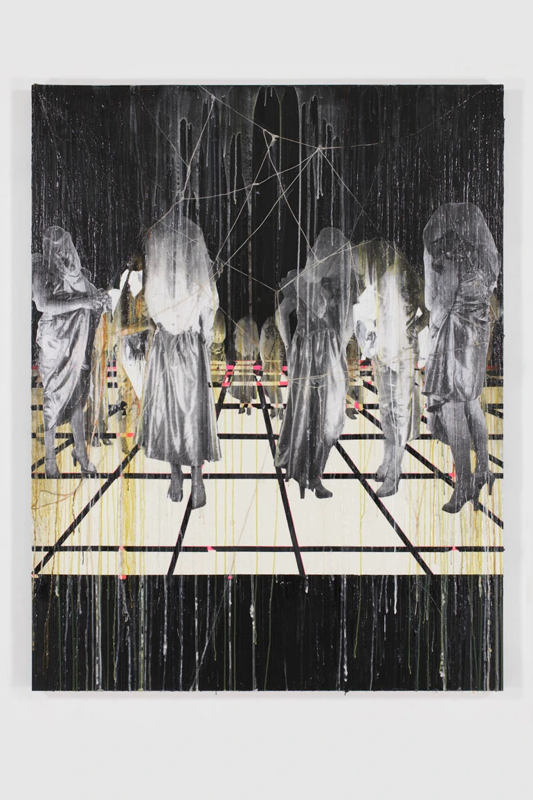 Matt-Greene-The-Ritual-Collage-Acrylic-and-Oil-on-Canvas-274-x-213-cm-2009