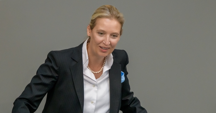 Alice Weidel pictured at a meeting in Berlin.