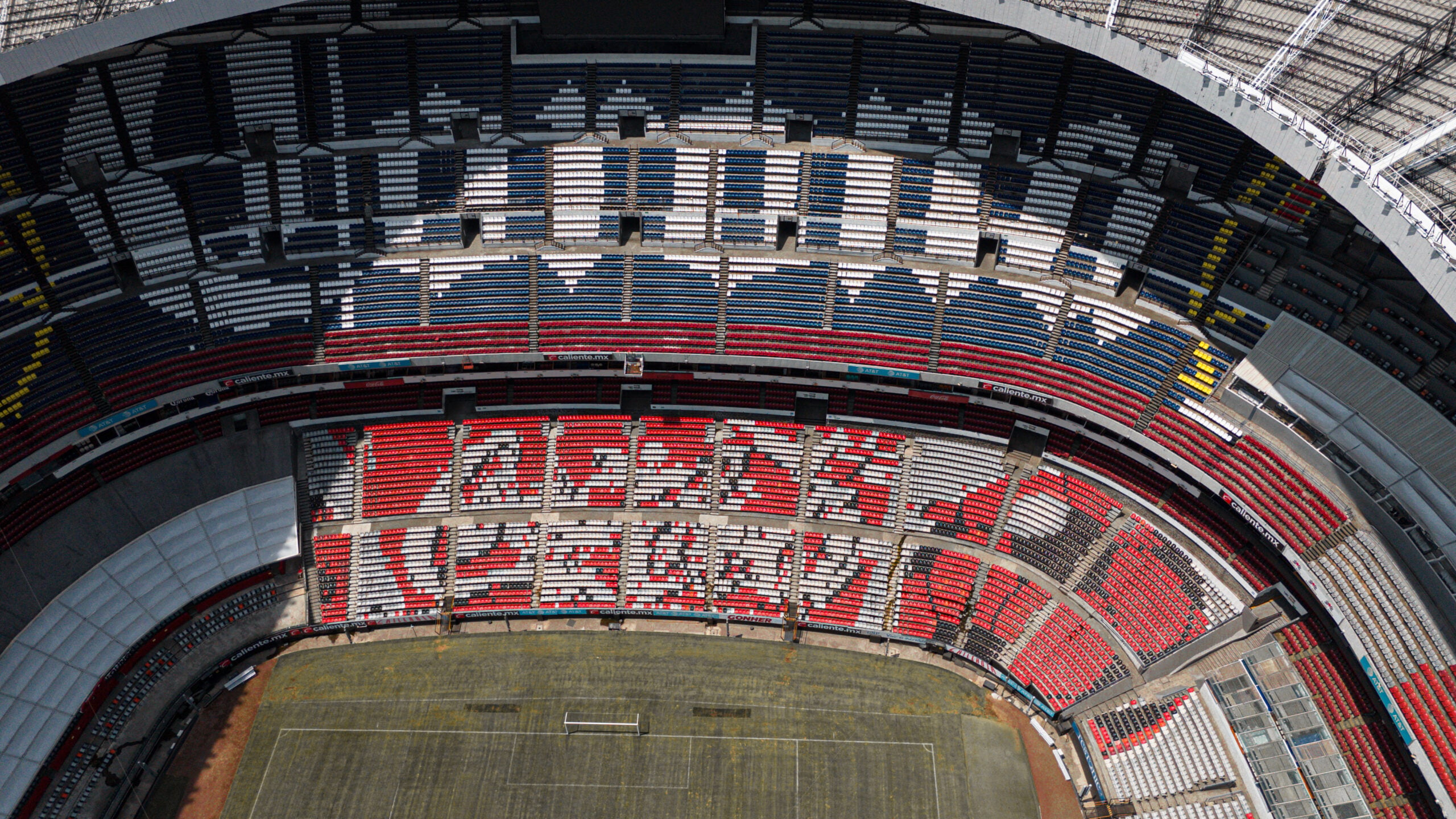 Aerial view of the World Cup 2026 Azteca stadium in Mexico City