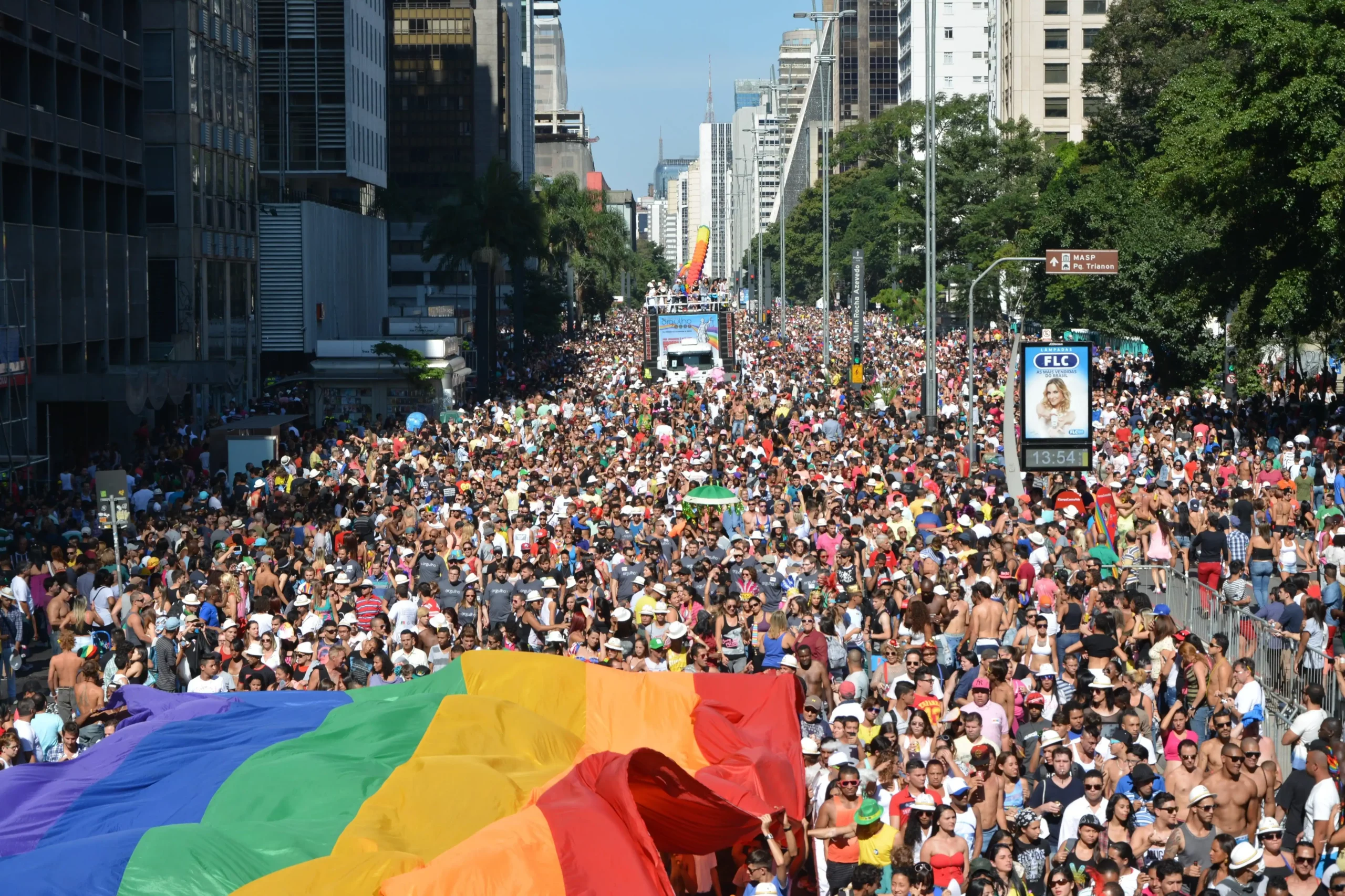 Crowds on Avenida Paulista in São Paulo this June