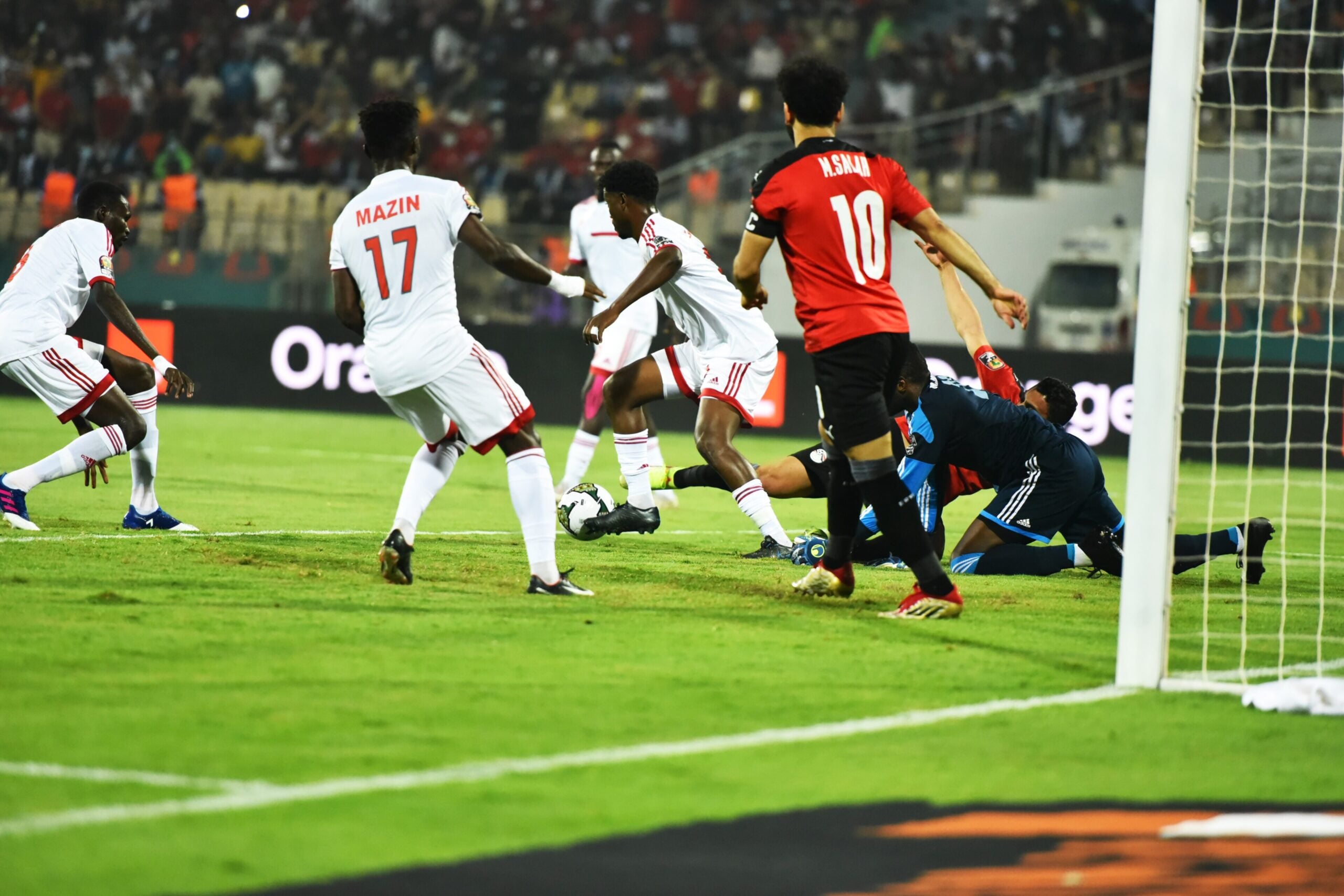 World Cup 2026 Egypt forward Mohamed Salah shooting in the red home kit