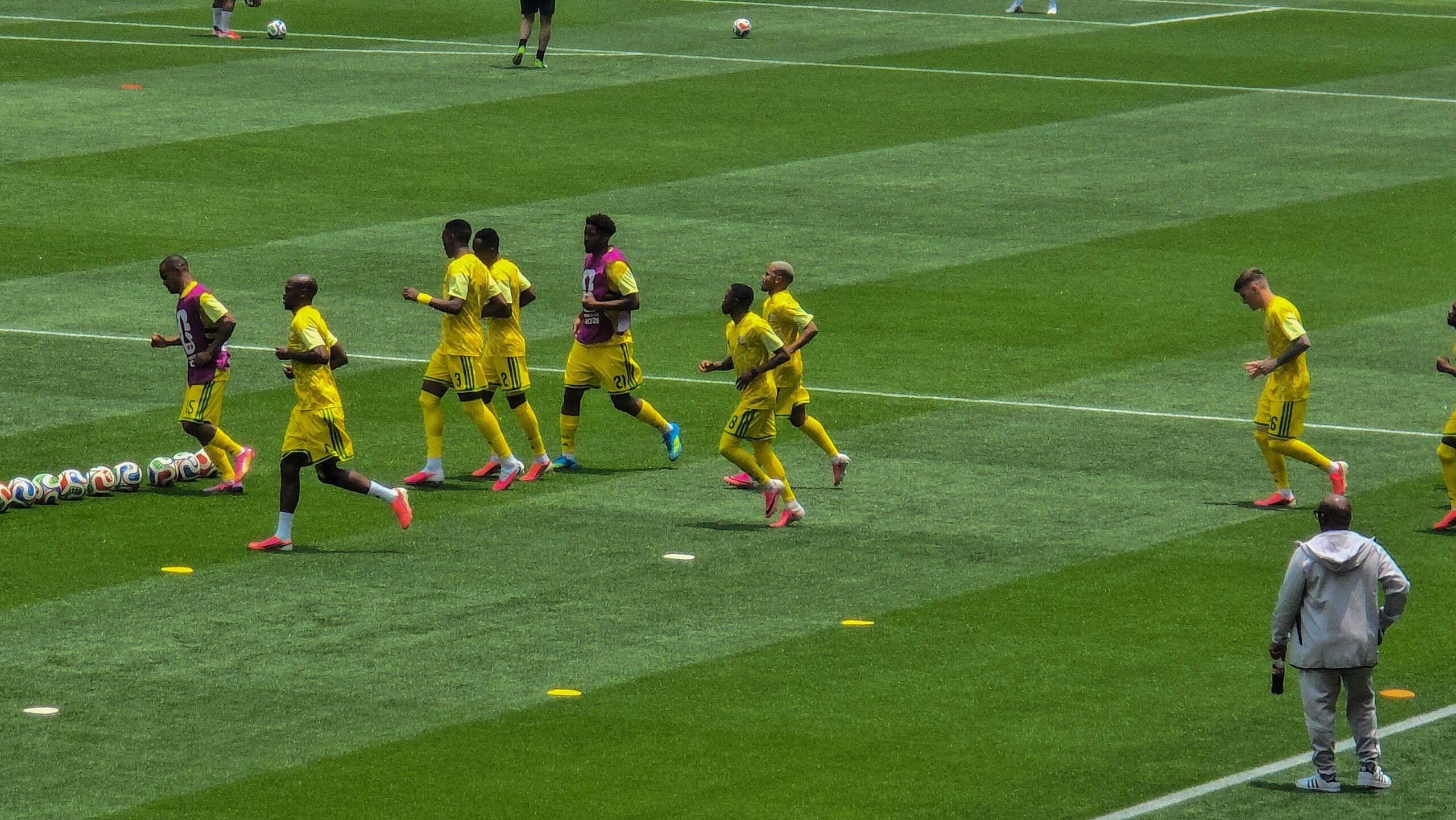 World Cup 2026 South Africa squad warming up before the Canada match