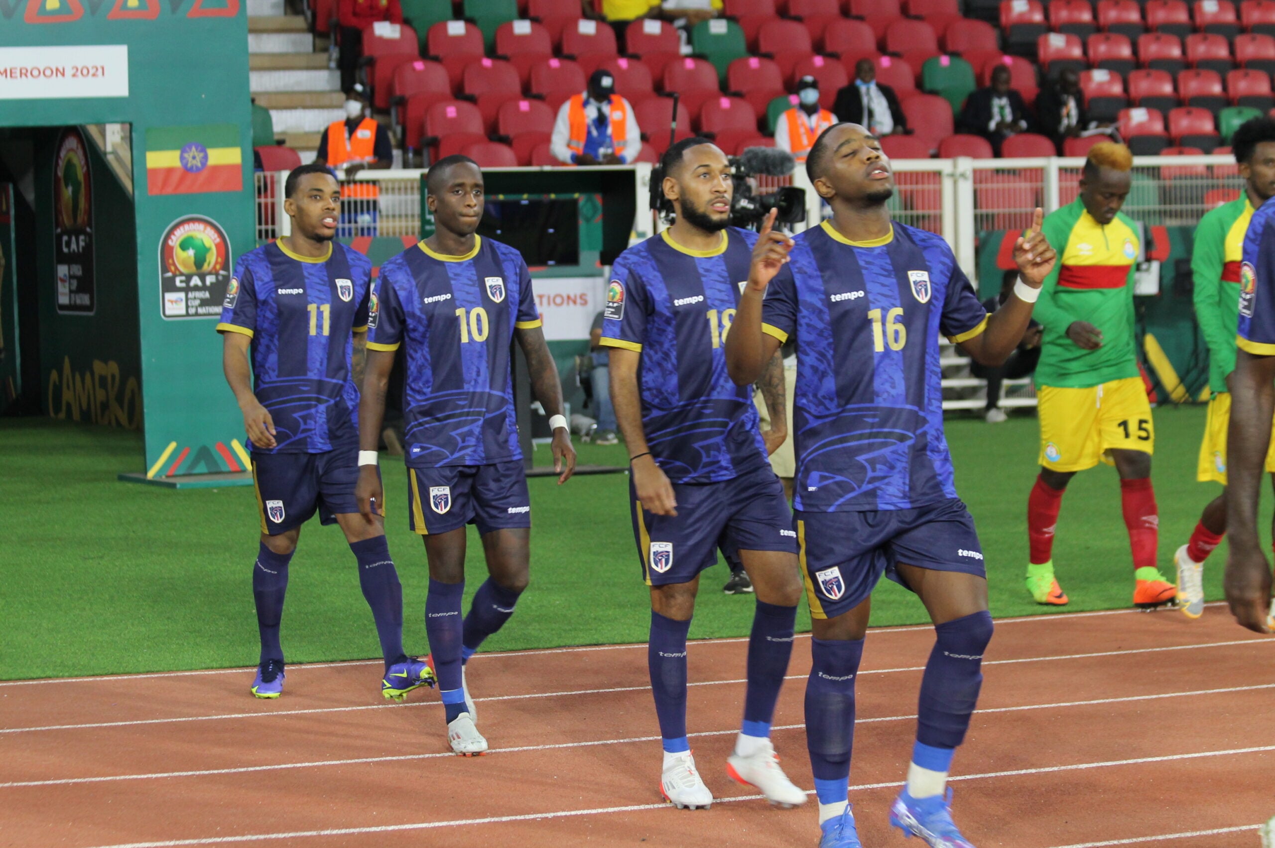 World Cup 2026 Cape Verde players in navy kit before the Argentina last-32 tie