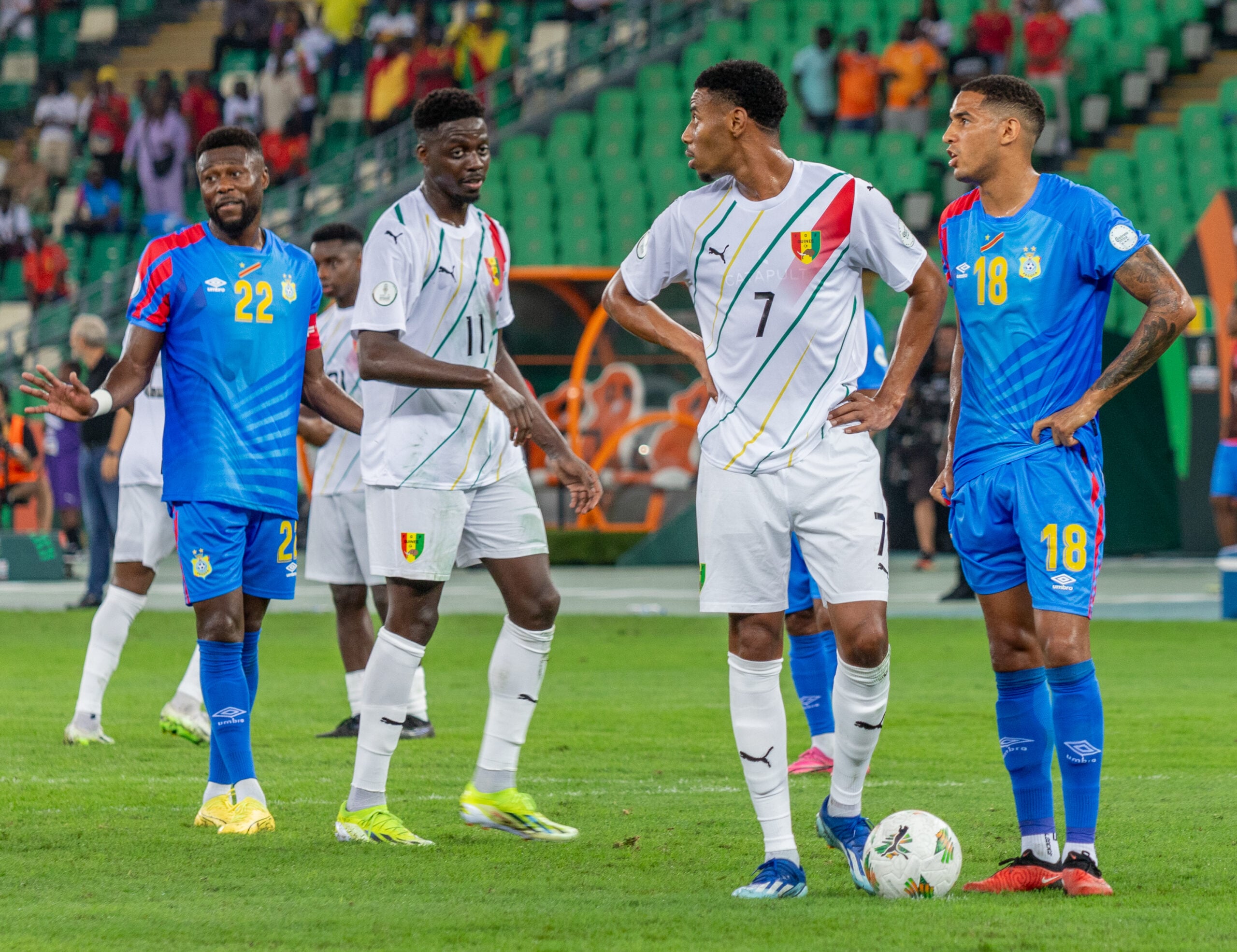 World Cup 2026 DR Congo players in blue kit before the Uzbekistan decider