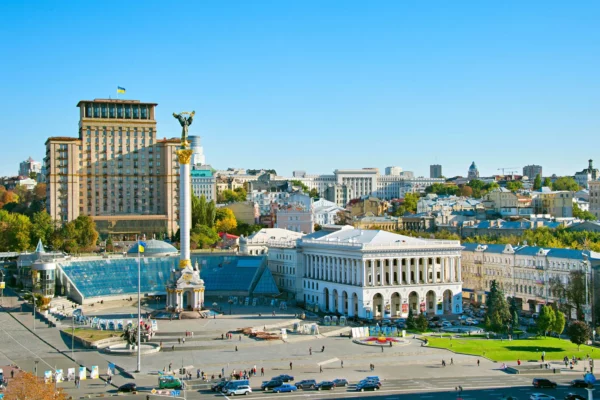 Independence Square, Maidan Nezalezhnosti, in Kyiv, Ukraine