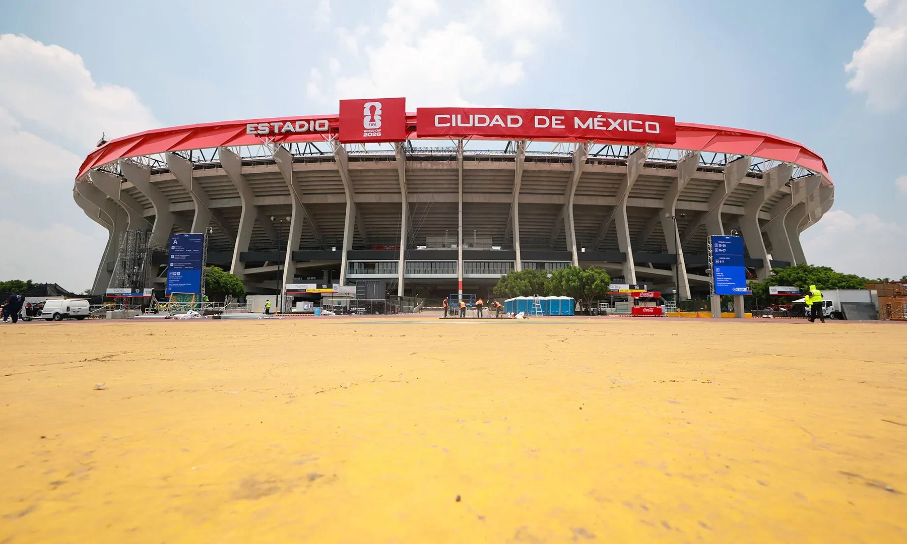 Estadio Azteca during the 2026 World Cup, site of the Azteca clashes outside the opener
