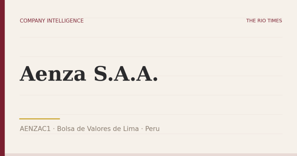 Aenza S.A.A. (AENZAC1), listed on Bolsa de Valores de Lima, Peru