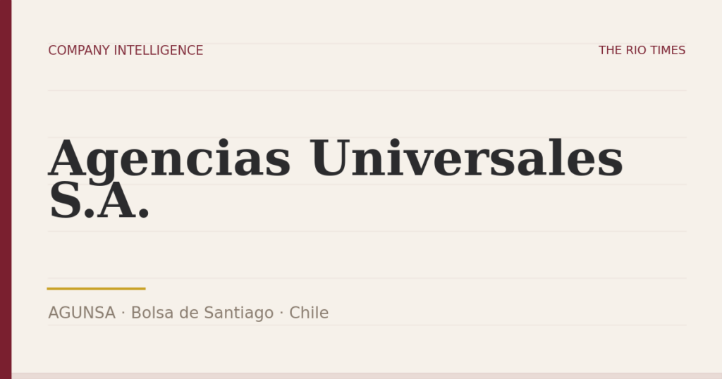 Agencias Universales S.A. (AGUNSA), listed on Bolsa de Santiago, Chile