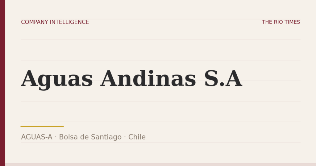 Aguas Andinas S.A (AGUAS-A), listed on Bolsa de Santiago, Chile