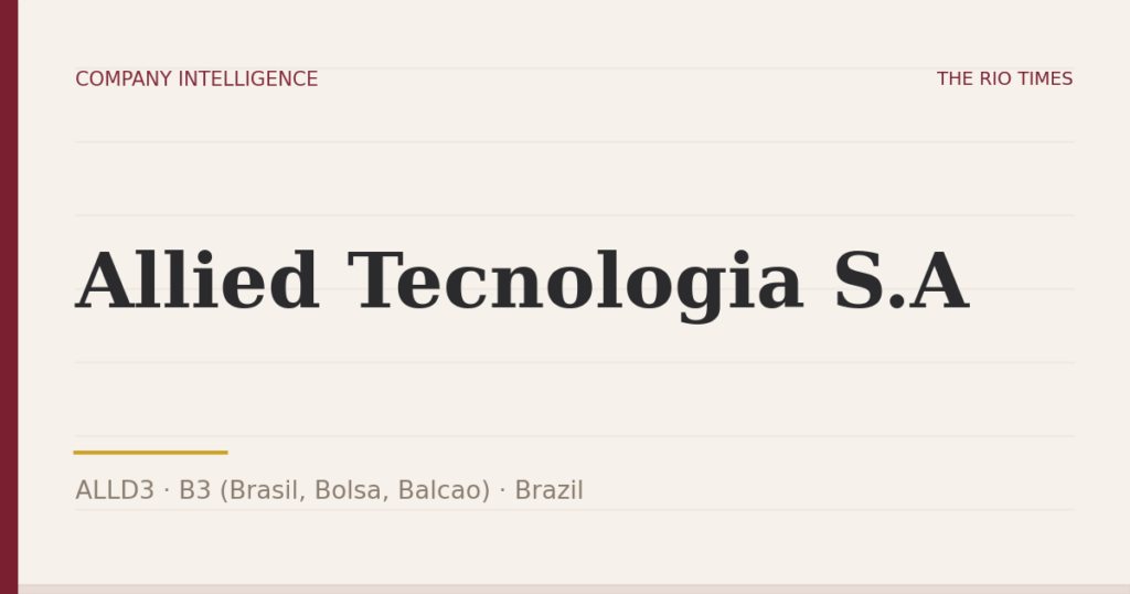 Allied Tecnologia S.A (ALLD3), listed on B3 (Brasil, Bolsa, Balcao), Brazil