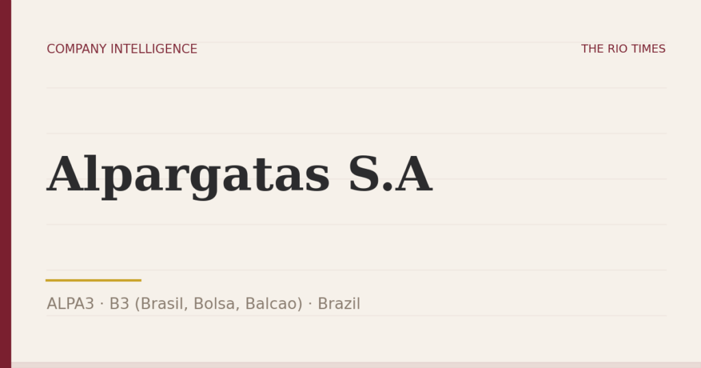Alpargatas S.A (ALPA3), listed on B3 (Brasil, Bolsa, Balcao), Brazil