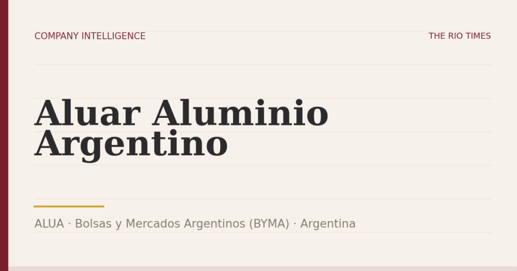 Aluar Aluminio Argentino (ALUA), listed on Bolsas y Mercados Argentinos (BYMA), Argentina