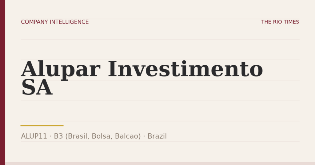 Alupar Investimento SA (ALUP11), listed on B3 (Brasil, Bolsa, Balcao), Brazil