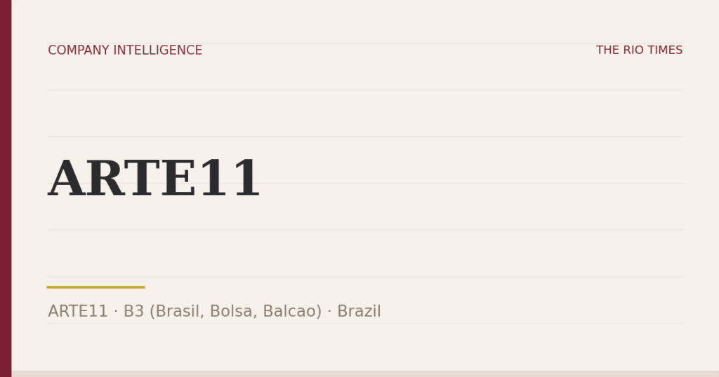 ARTE11 (ARTE11), listed on B3 (Brasil, Bolsa, Balcao), Brazil