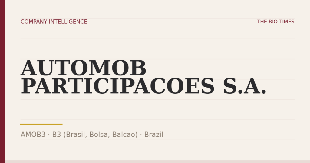 AUTOMOB PARTICIPACOES S.A. (AMOB3), listed on B3 (Brasil, Bolsa, Balcao), Brazil