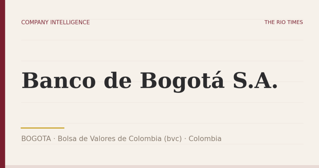 Banco de Bogotá S.A. (BOGOTA), listed on Bolsa de Valores de Colombia (bvc), Colombia
