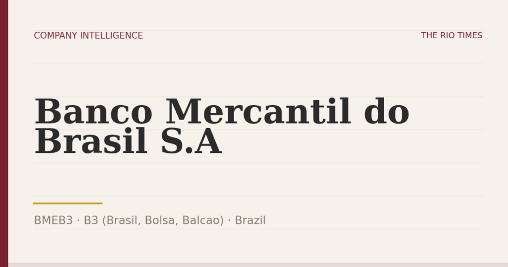 Banco Mercantil do Brasil S.A (BMEB3), listed on B3 (Brasil, Bolsa, Balcao), Brazil