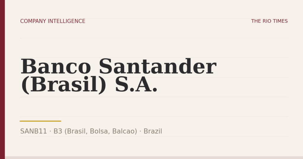 Banco Santander (Brasil) S.A. (SANB11), listed on B3 (Brasil, Bolsa, Balcao), Brazil
