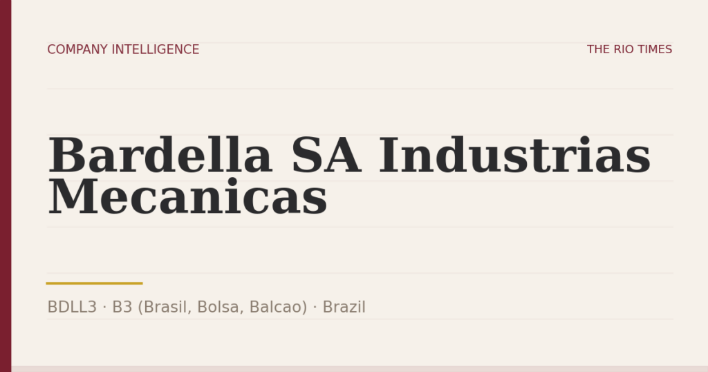 Bardella SA Industrias Mecanicas (BDLL3), listed on B3 (Brasil, Bolsa, Balcao), Brazil