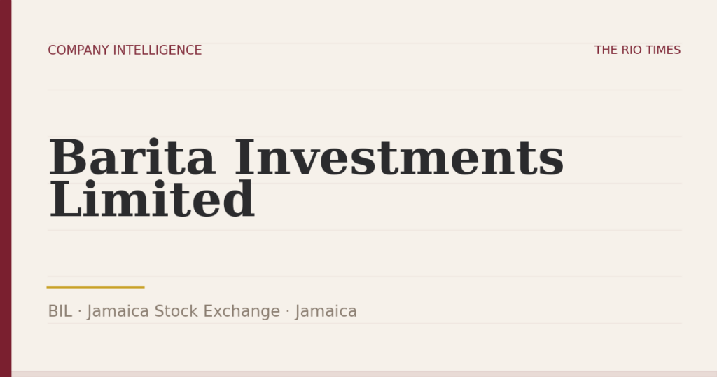 Barita Investments Limited (BIL), listed on Jamaica Stock Exchange, Jamaica