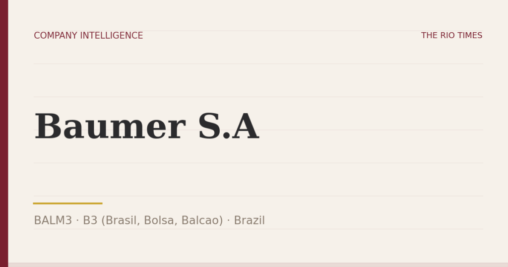 Baumer S.A (BALM3), listed on B3 (Brasil, Bolsa, Balcao), Brazil