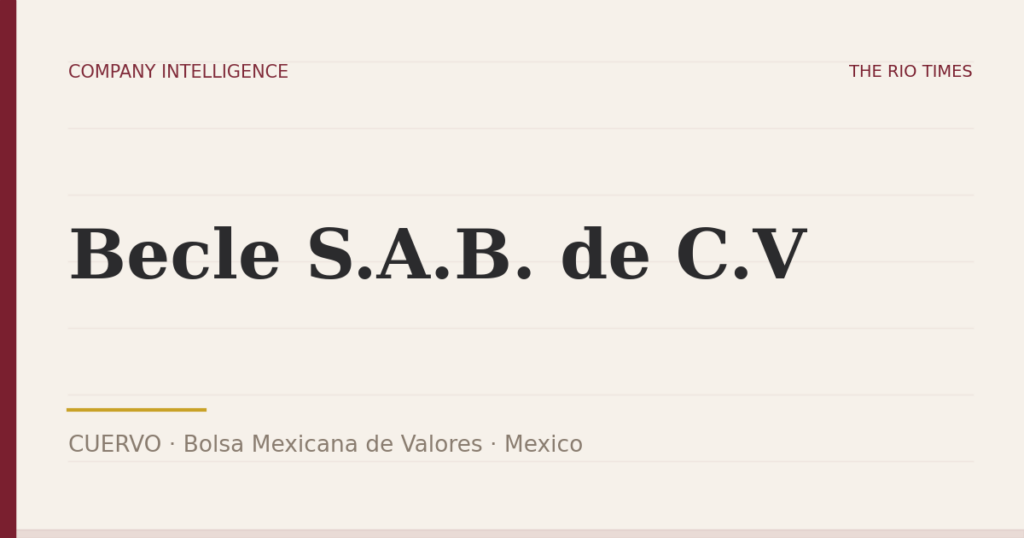 Becle S.A.B. de C.V (CUERVO), listed on Bolsa Mexicana de Valores, Mexico