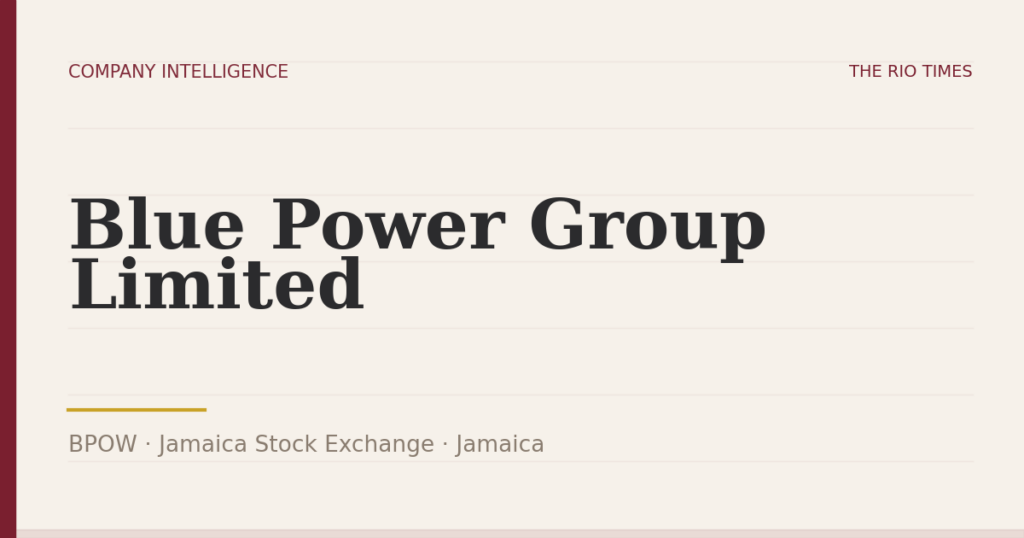 Blue Power Group Limited (BPOW), listed on Jamaica Stock Exchange, Jamaica