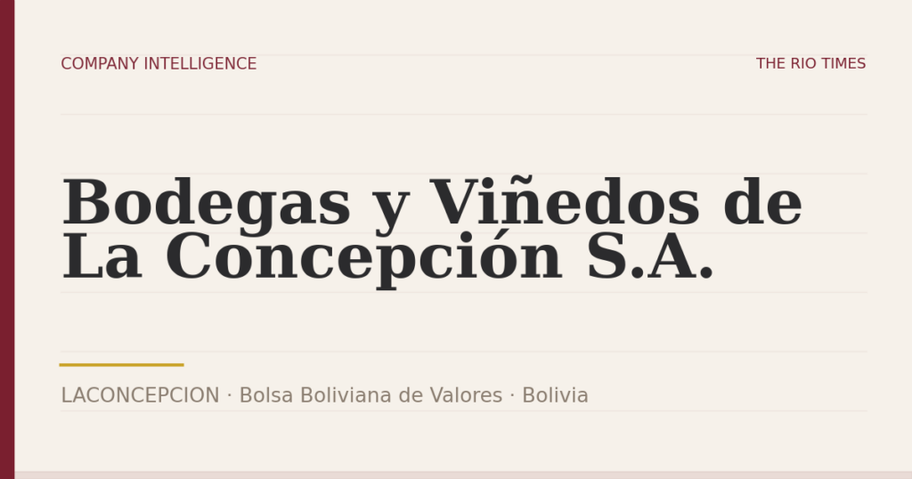 Bodegas y Viñedos de La Concepción S.A. (LACONCEPCION), listed on Bolsa Boliviana de Valores, Bolivia