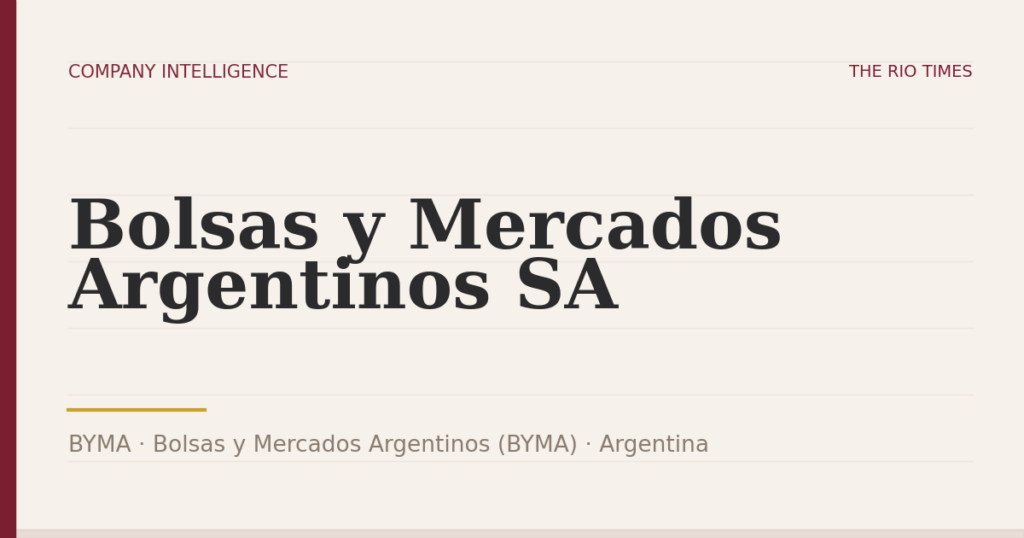 Bolsas y Mercados Argentinos SA (BYMA), listed on Bolsas y Mercados Argentinos (BYMA), Argentina
