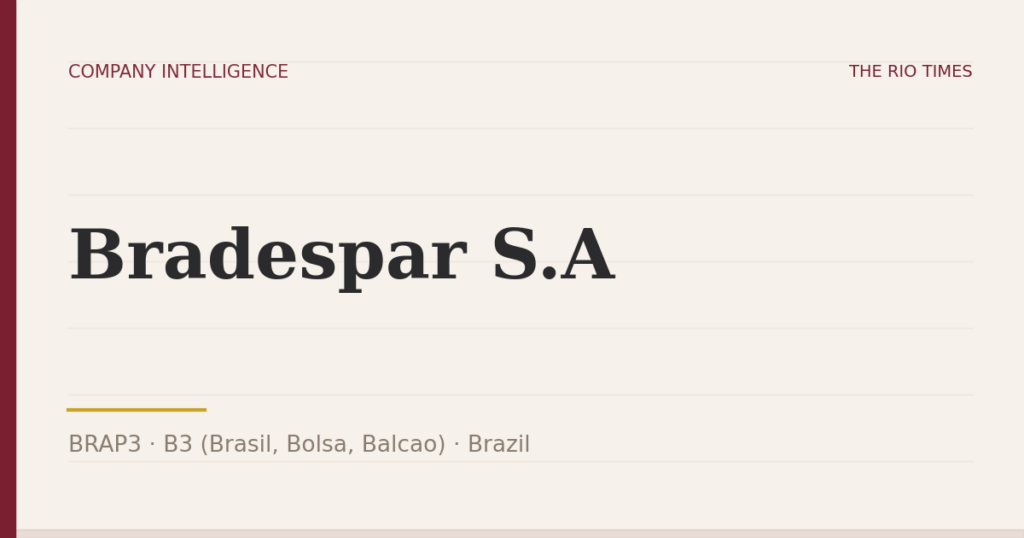 Bradespar S.A (BRAP3), listed on B3 (Brasil, Bolsa, Balcao), Brazil