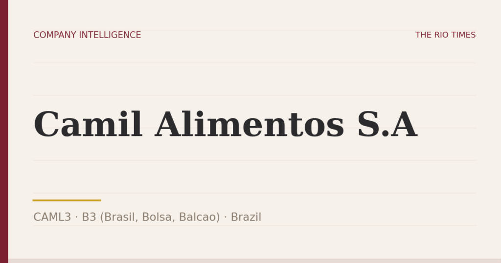 Camil Alimentos S.A (CAML3), listed on B3 (Brasil, Bolsa, Balcao), Brazil