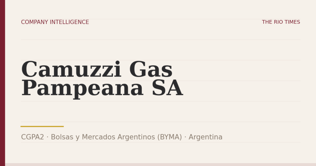 Camuzzi Gas Pampeana SA (CGPA2), listed on Bolsas y Mercados Argentinos (BYMA), Argentina