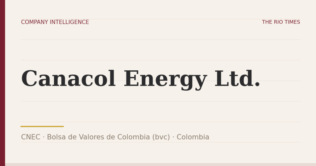 Canacol Energy Ltd. (CNEC), listed on Bolsa de Valores de Colombia (bvc), Colombia