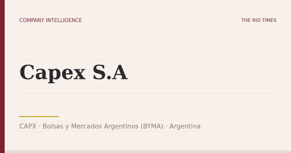 Capex S.A (CAPX), listed on Bolsas y Mercados Argentinos (BYMA), Argentina