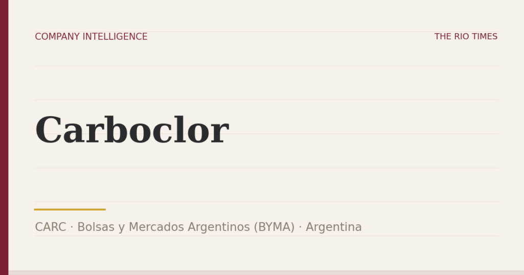 Carboclor (CARC), listed on Bolsas y Mercados Argentinos (BYMA), Argentina